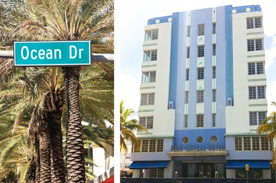 Ocean Drive South Beach Sleek curves of vintage charm and distinctive architectural style