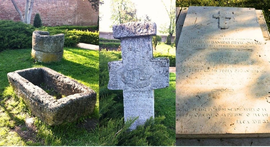 The church of St George at Mogosoaia Palace is surrounded by a quiet leafy churchyard