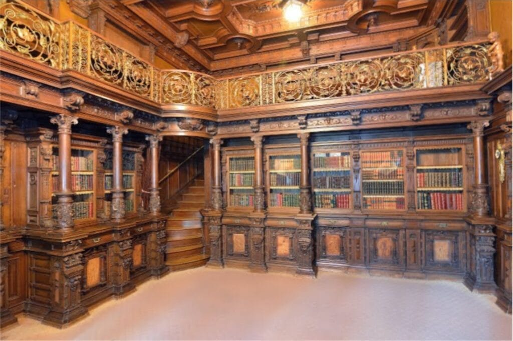 The Royal Library at Peles Castle Romania houses 30,000 books.