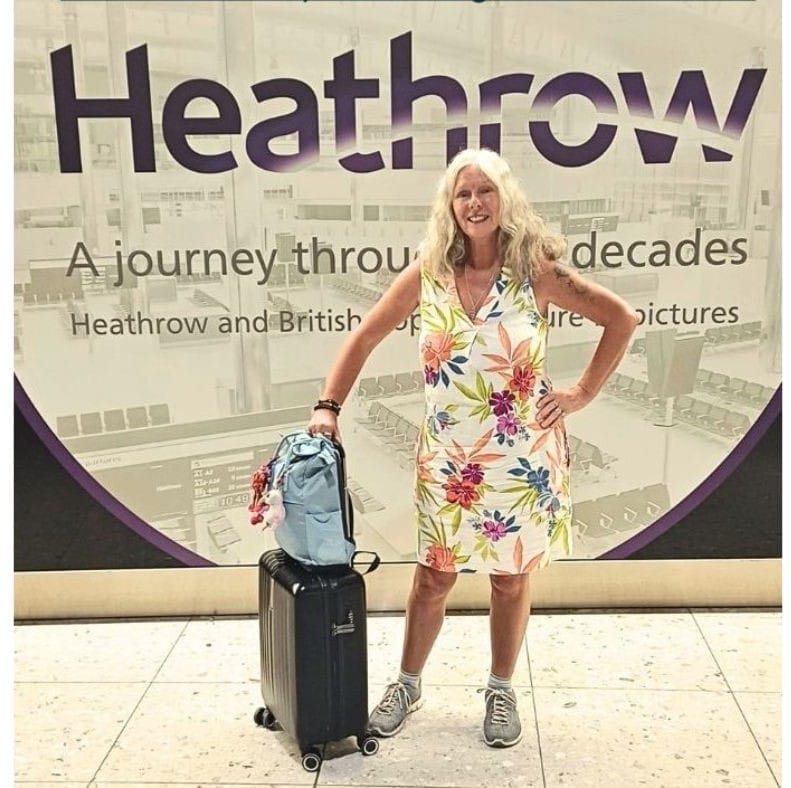 The Backpacking Housewife staying connected at Heathrow Airport