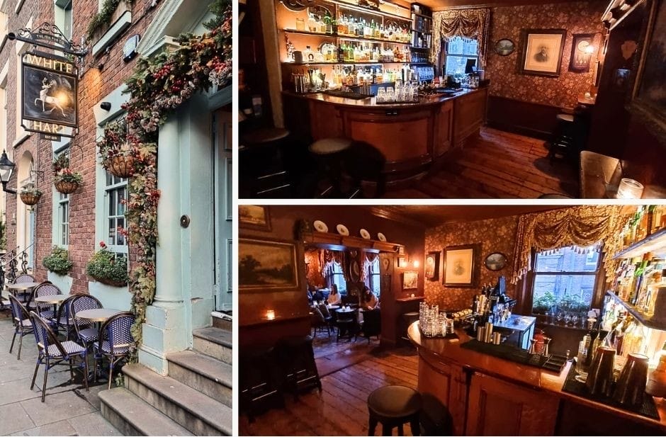 Inside The White Hart youāll find a Dickensian-style interior full of nooks, crannies and cosy snugs